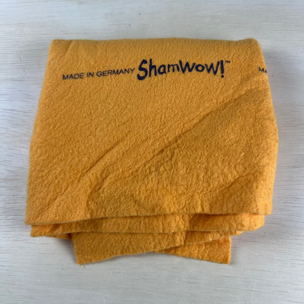 ShamWow! Orange Super Absorbent Cleaning Chamois Cloth Made in Germany 23x19